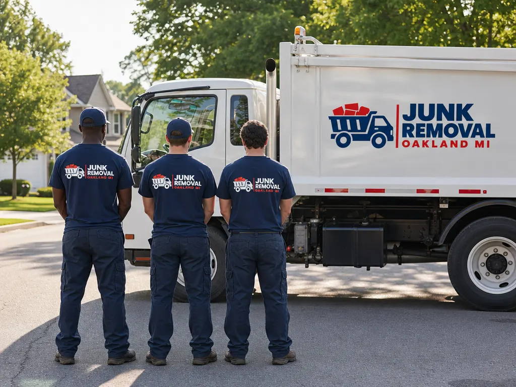 Junk removal crew with the truck
