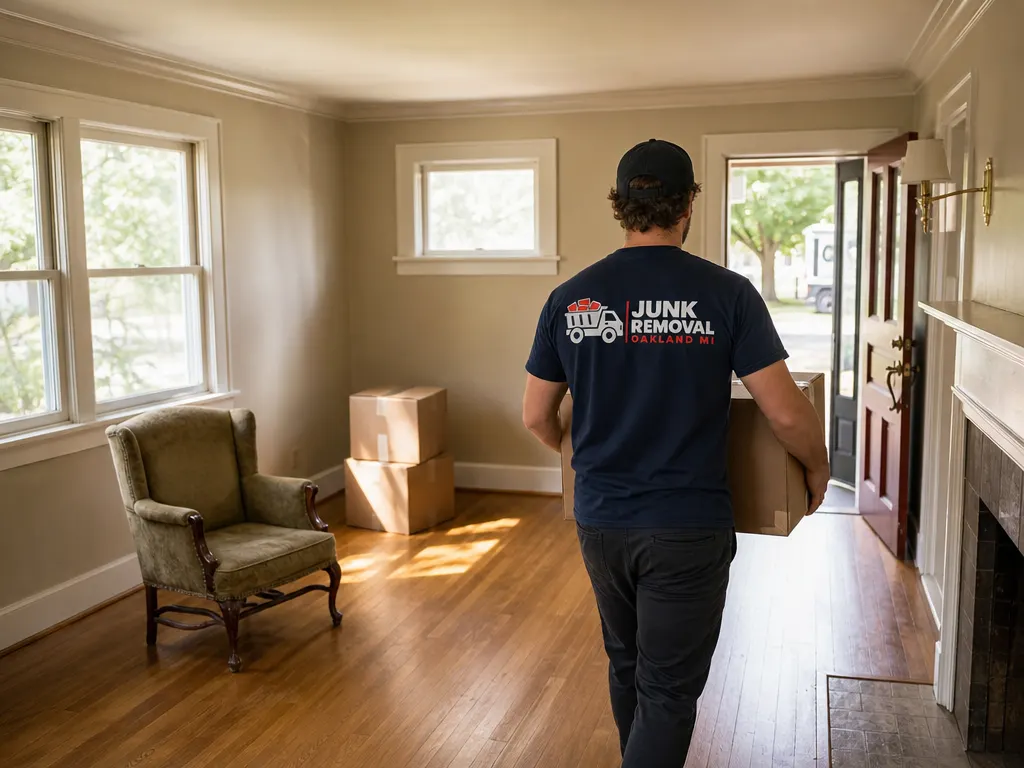 Estate Cleanout in Novi: room nearly emptied during an estate cleanout